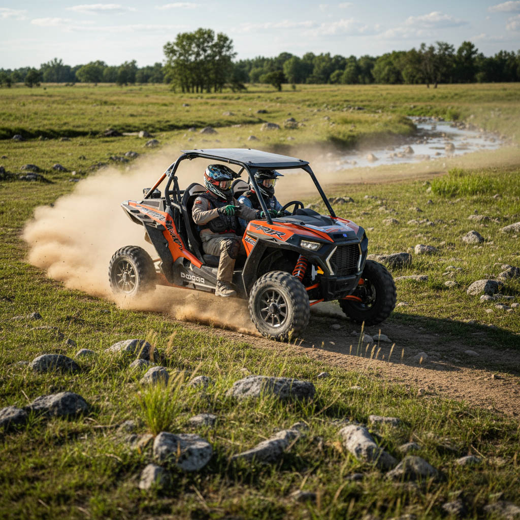 UTV in the field enjoying leisure travel